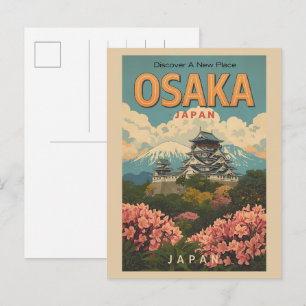Cartão Postal Presentes vintage OSAKA japão ilha de Honshu