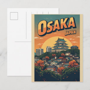 Cartão Postal Presentes vintage OSAKA japão ilha de Honshu
