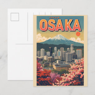 Cartão Postal Presentes vintage OSAKA japão ilha de Honshu