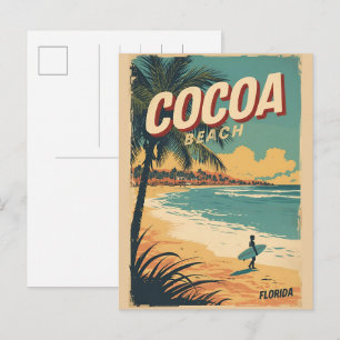 Cartão Postal Presentes vintage Viagem Cocoa Beach Flórida westg