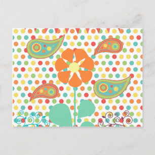 Cartão Postal Presentes Whimsical de Paisley Primavera de Bolinh