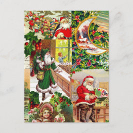 Cartão Postal Presépio Vintage Vitoriano Natal Papai Noel Brinqu