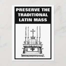 CARTÃO POSTAL PRESERVE A TRADICIONAL MASSA LATINA CATÓLICA 