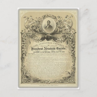 Cartão Postal Presidente abe lincoln discurso inaugural
