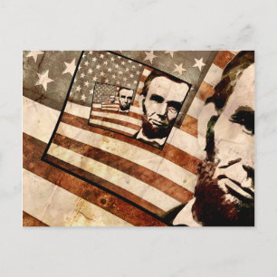 Cartão Postal Presidente Abraham Lincoln Bandeira Patriótica