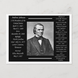 Cartão Postal Presidente Andrew Johnson
