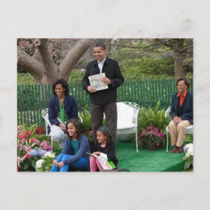 Cartão Postal Presidente Barack Obama e Família