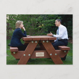 Cartão Postal Presidente Barack Obama e Hillary Clinton