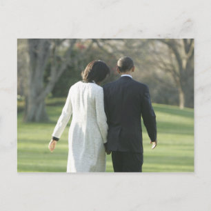 Cartão Postal Presidente Barack Obama e Primeira-Dama Michelle