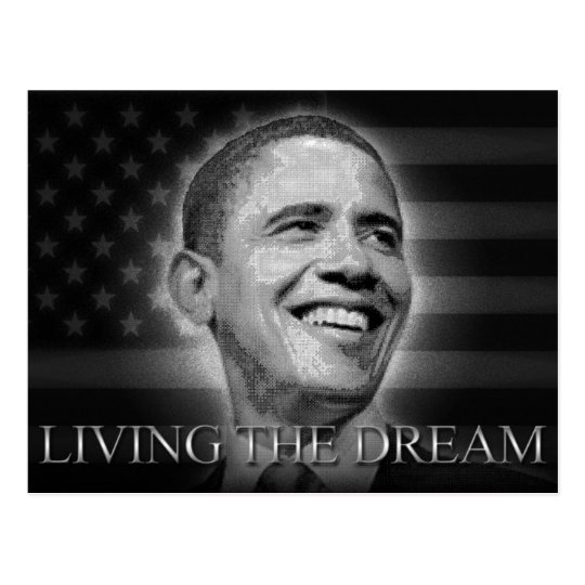 Cartão Postal Presidente Barack Obama - vivendo o sonho