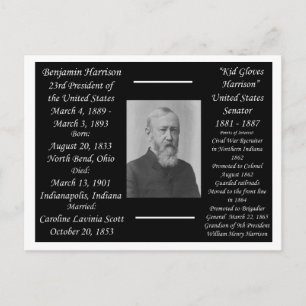 Cartão Postal Presidente Benjamin Harrison