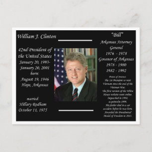 Cartão Postal Presidente Bill Clinton