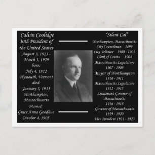 Cartão Postal Presidente Calvin Coolidge