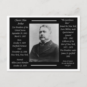 Cartão Postal Presidente Chester Alan Arthur