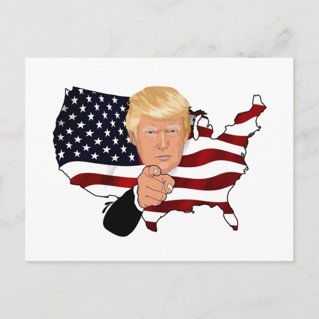 Cartão Postal Presidente da Comissão Tio Sam Eusa America Flag (Frente)