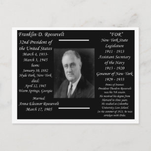 Cartão Postal Presidente Franklin D Roosevelt