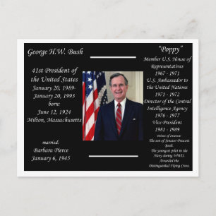 Cartão Postal Presidente George HW Bush