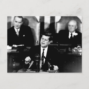 Cartão Postal Presidente John F. Kennedy Men para o discurso da