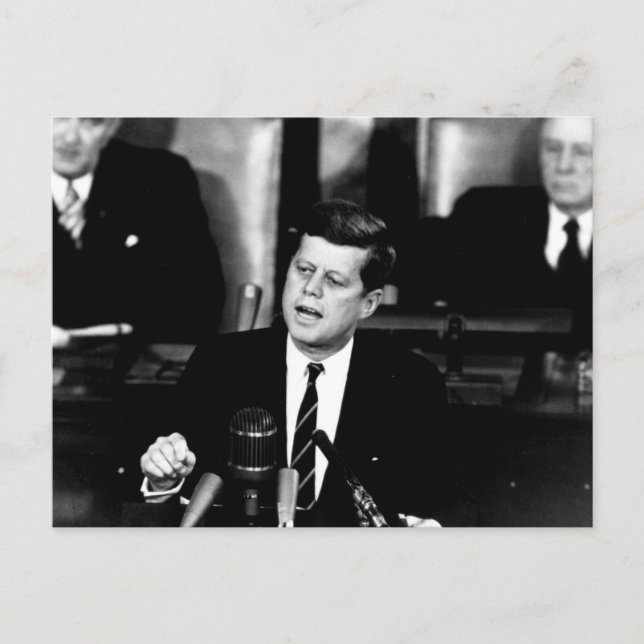 Cartão Postal Presidente John F Kennedy Men para o discurso da L (Frente)