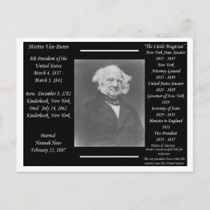 Cartão Postal Presidente Martin Van Buren