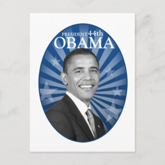 Cartão Postal presidente obama blue bw