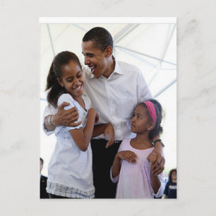 Cartão Postal Presidente Obama Pai e Filhas