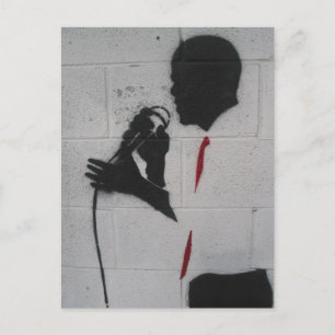 Cartão Postal Presidente Obama Silhouette no Muro