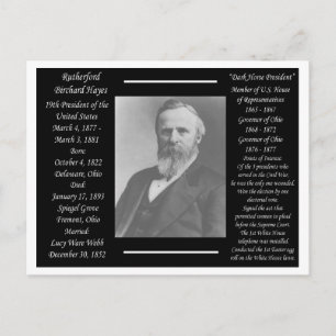 Cartão Postal Presidente Rutherford B Hayes