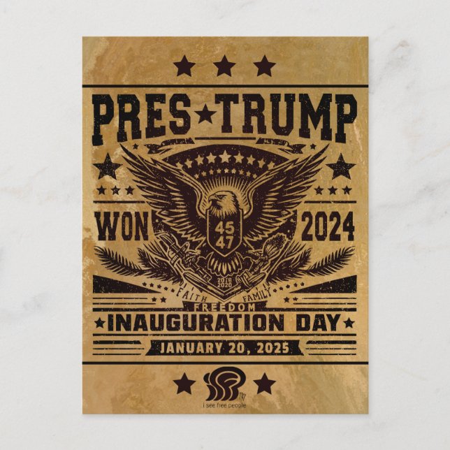 Cartão Postal Presidente Trump Venceu 2024 (Frente)