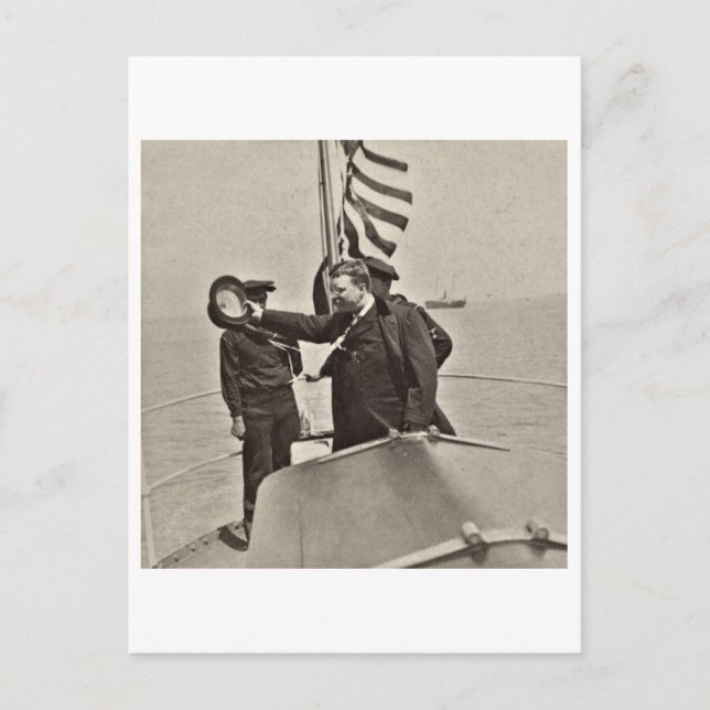 Cartão Postal Presidente Ursinho Roosevelt sobre Algonquin Bull  (Frente)