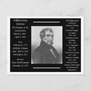 Cartão Postal Presidente Willam Henry Harrison