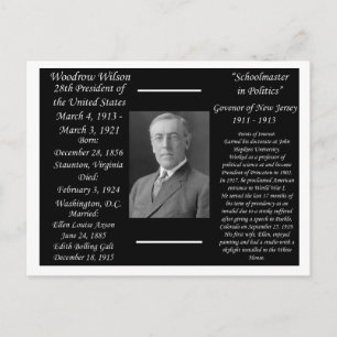 Cartão Postal Presidente Woodrow Wilson
