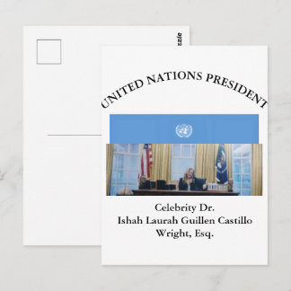 CARTÃO POSTAL #PRESIDENTEDASNACOESUNIDAS DR. #LAURAHCASTILLOS ES
