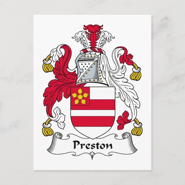 Cartão Postal Preston Family Crest (Frente)