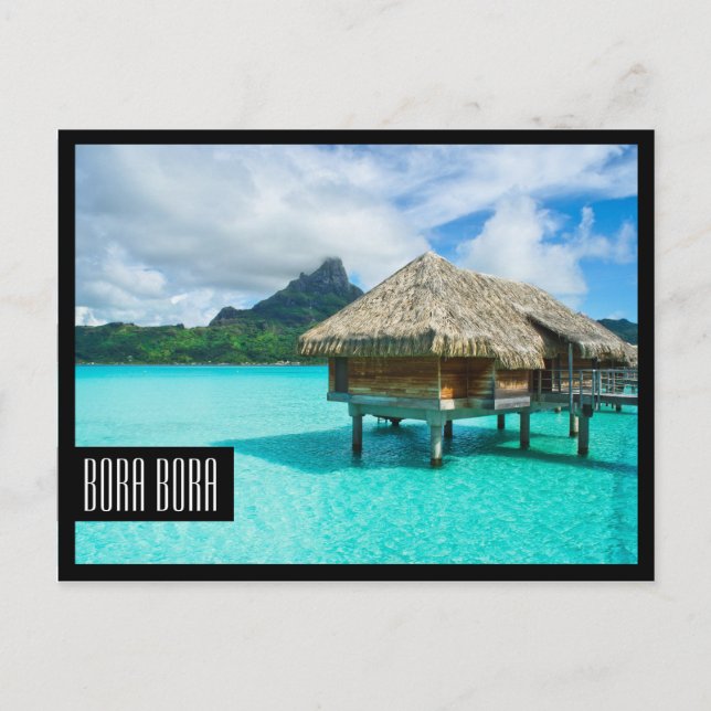 Cartão postal preto Bora Bora Bora Bora Bora sobre (Frente)
