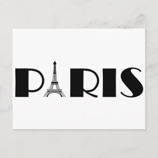 Cartão Postal Preto & branco de Paris da torre Eiffel