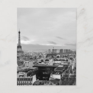 Cartão Postal Preto&branco: Eiffel Tower, Paris, França