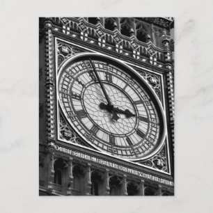 Cartão Postal Preto branco feche a torre Big Ben Clock