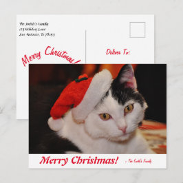 Cartão Postal Preto e Branco de Natal Personalizado
