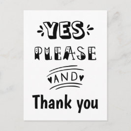 Cartão Postal Preto e Branco RSVP Genérico