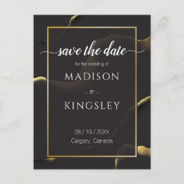 Cartão Postal Preto e Dourado 💡 Moderno Abstrato Tinta a Óleo