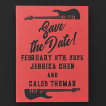 Preto no Casamento Red Heavy Metal Salvando a Data