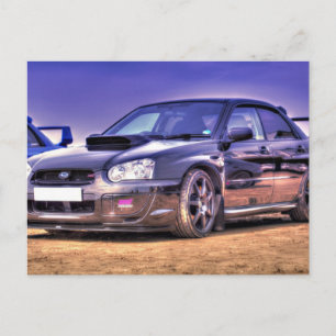 Cartão Postal Preto Subaru Impreza WRX STi