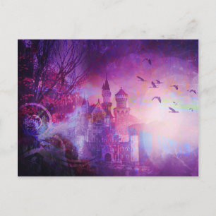 Cartão Postal Pretty Purple Fairy Tale Fantasy Castle