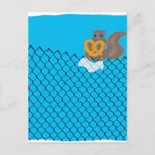 Cartão Postal Pretzel comedor de esquilo