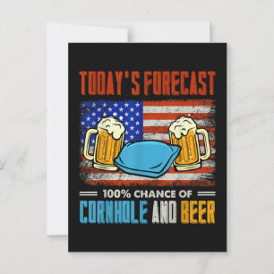 Cartão Postal Previsão de Hoje Cornhole e Cerveja