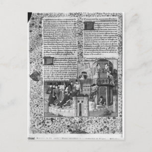 Cartão Postal Priam a observar a reconstrução de Troia