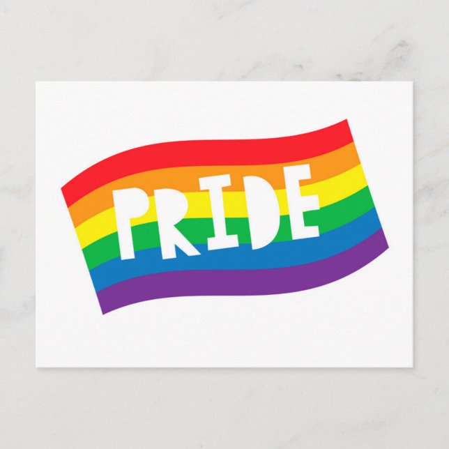 Cartão Postal Pride Rainbow Flag (Frente)
