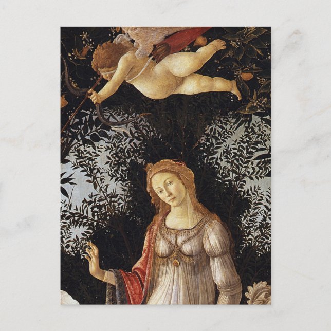 Cartão Postal Primavera, Cupido e Vênus por Sandro Botticelli (Frente)