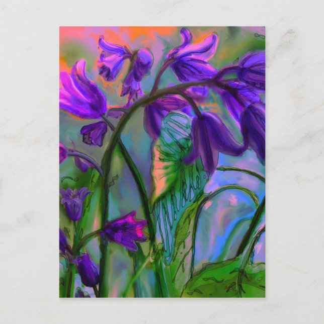 Cartão Postal Primavera de Bluebell (Frente)
